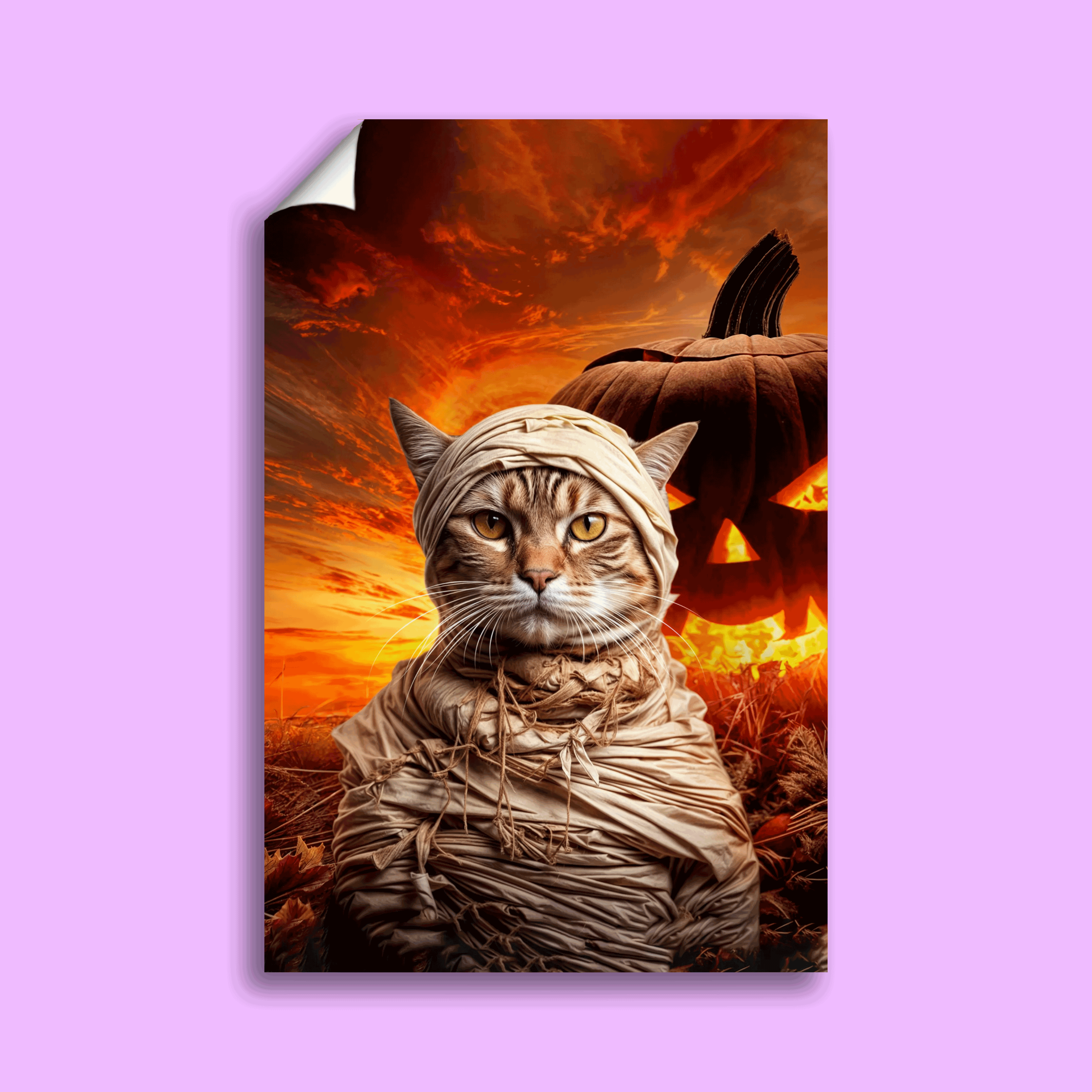 The Mummy Pet Halloween Portrait - Custom Pet Portrait